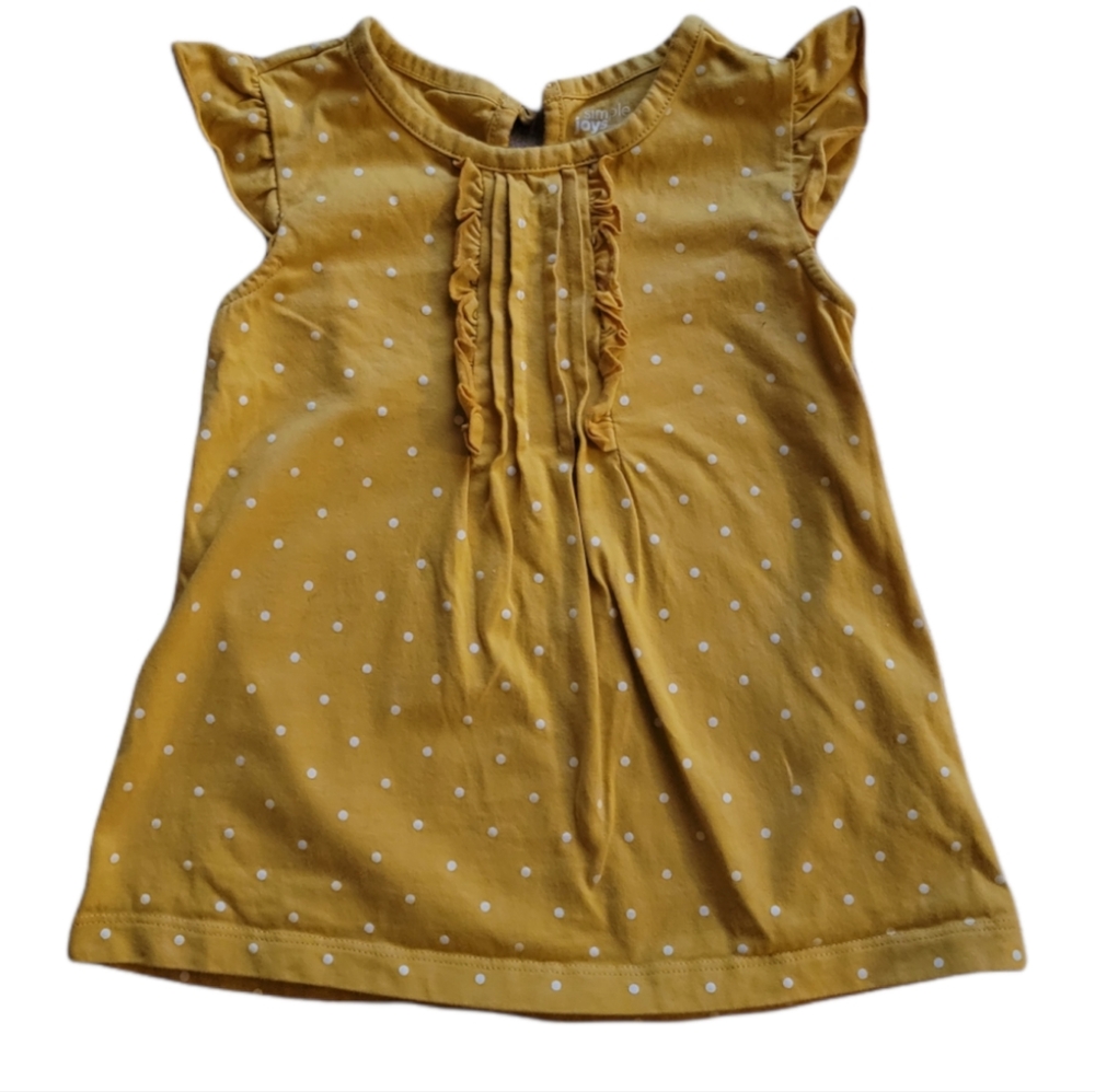 Yellow polkadot toddler top